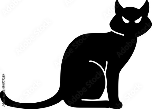 Halloween Black Kitty Cat Silhouette Clipart