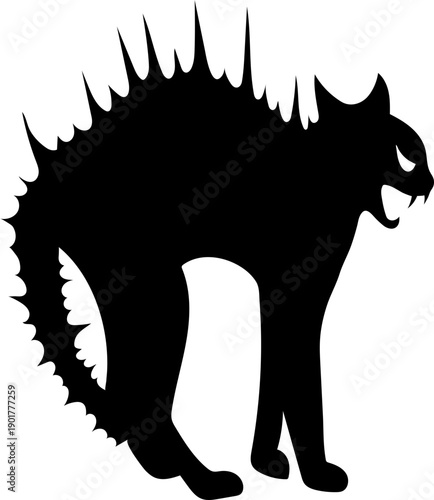 Halloween Black Kitty Cat Silhouette Clipart