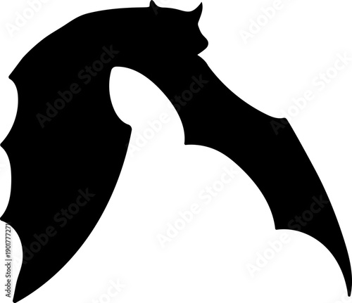 Halloween Flying Bat Silhouette Clipart