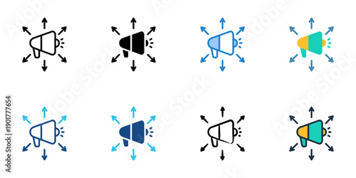 Campaign Extension icons set multiple style collection. Editable stroke 
