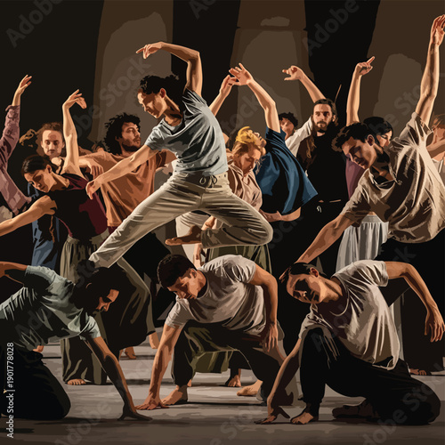 Dancers in Motion on Stage