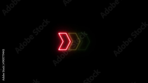 Wallpaper Mural Neon directional arrow loop animation overlay. Swipe arrow motion left to right direction flow. Torontodigital.ca