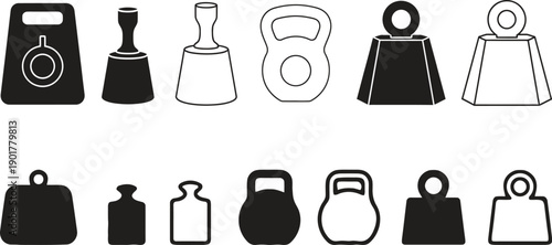 Variety of weightlifting equipment for fitness and strength training