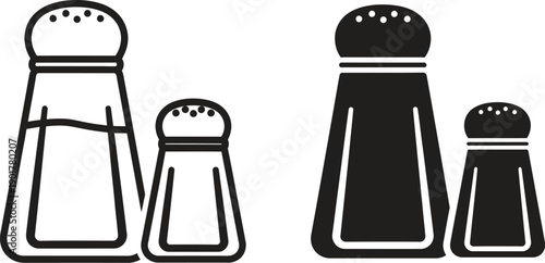 Salt and pepper shakers in modern minimalist design