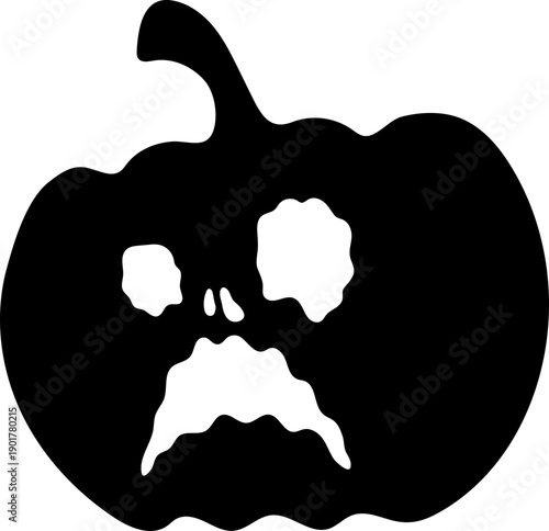 Halloween Pumpkin Face Silhouette Clipart