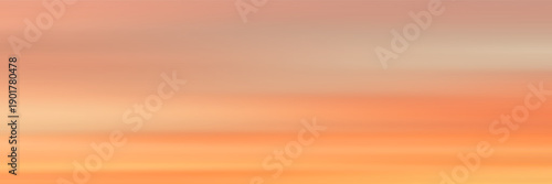 Panoramic view of the sunset sky, picturesque layered clouds, natural background, vector design