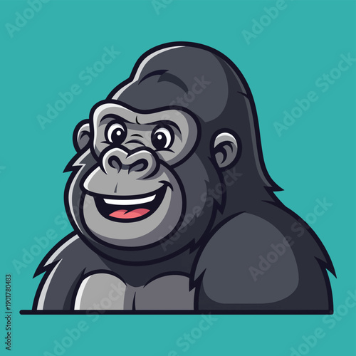 Happy Gorilla Cartoon Character