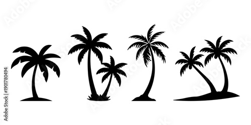 Palm Tree Silhouette Vector Set