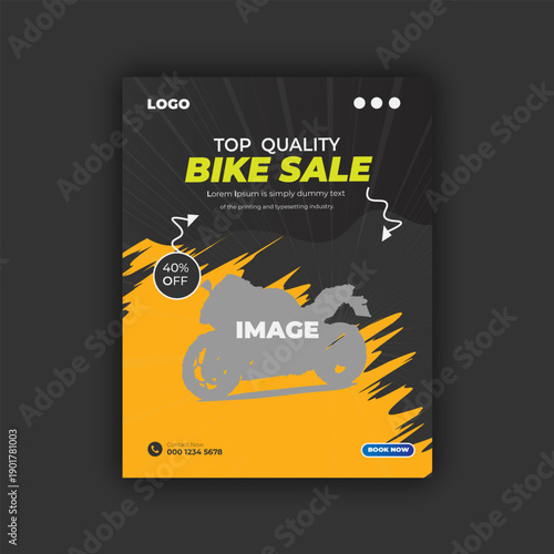 Top Quality New Bike for Sale Ride the Future Today Social media Flyer Design Template.