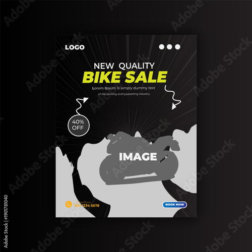 Top Quality New Bike for Sale Ride the Future Today Social media Flyer Design Template.
