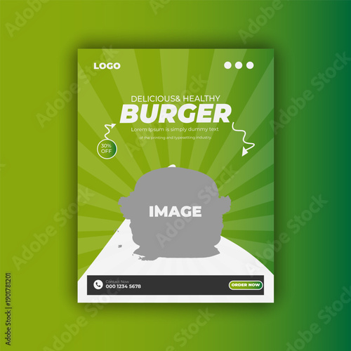 Delicious Burger Bite into Happiness Social Media Post Design
