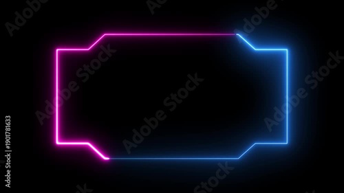 Wallpaper Mural Glowing neon rectangles abstract background. abstract glowing neon rectangle border frame. two color rectangle picture frame concept. 4k Torontodigital.ca