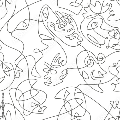 Continuous line face, seaml...