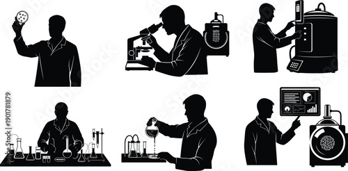 Laboratory Scientist Silhouette black white