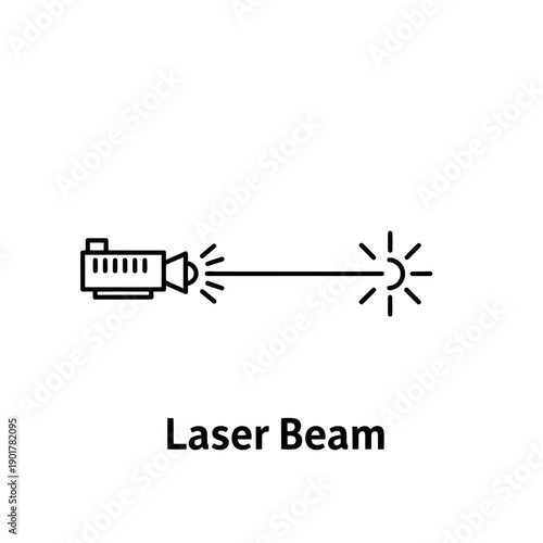 Simple laser beam icon with bright light effect