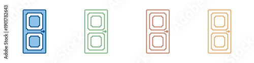 House Door Icon Set Multiple Style Collection 