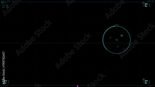 Wallpaper Mural HUD interface animation shows data display and controls in a dark setting with circular elements showing activity and interaction Torontodigital.ca