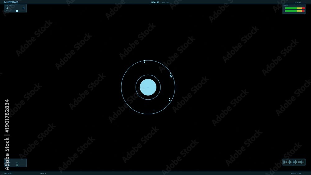 custom made wallpaper toronto digitalHUD interface animation displays data and readings in a dark environment with circles and icons present