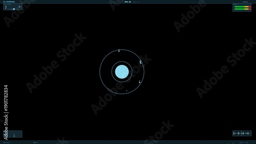 Wallpaper Mural HUD interface animation displays data and readings in a dark environment with circles and icons present Torontodigital.ca