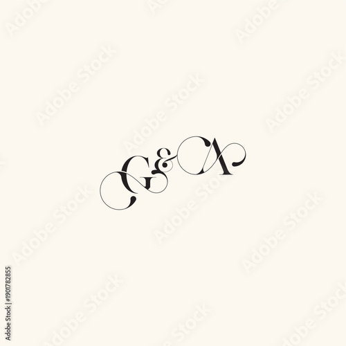 with monogram concept elegancy and beauty in one look AG wedding caligraphic logo letter