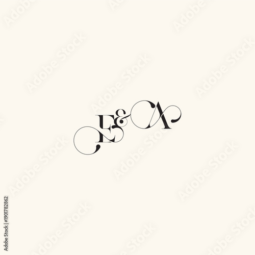 with monogram concept elegancy and beauty in one look AE wedding caligraphic logo letter