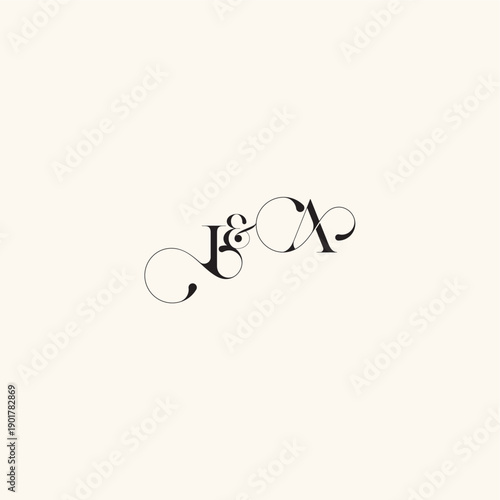 with monogram concept elegancy and beauty in one look AI wedding caligraphic logo letter