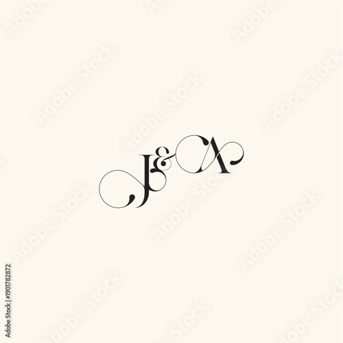 with monogram concept elegancy and beauty in one look AJ wedding caligraphic logo letter