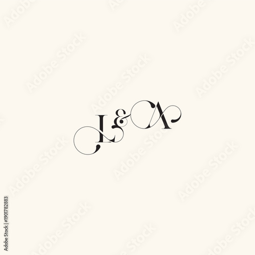with monogram concept elegancy and beauty in one look AL wedding caligraphic logo letter