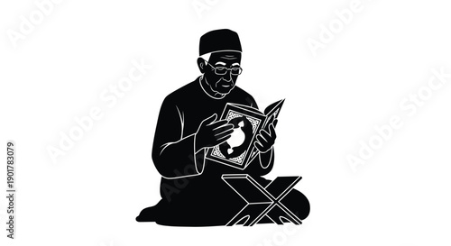 Woman in Silent Prayer Preparing for Ablution