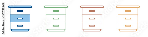 Drawer Icon Set Multiple Style Collection 