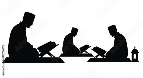 Ramadan Icon Silhouette of Sitting Prayer