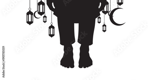 Elderly Muslim in Prostration with Tasbih