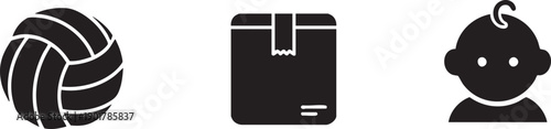 Sports Shipping Icons Volleyball Package Robot Outline Icon