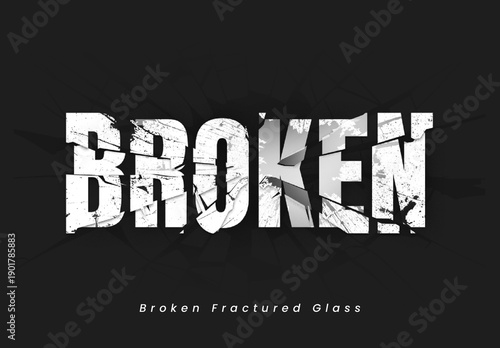Broken Fractured Glass Text Effect