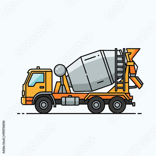 Yellow Cement Mixer Truck