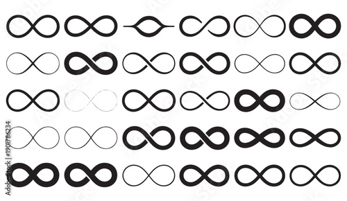 Infinity Symbols in Black and White