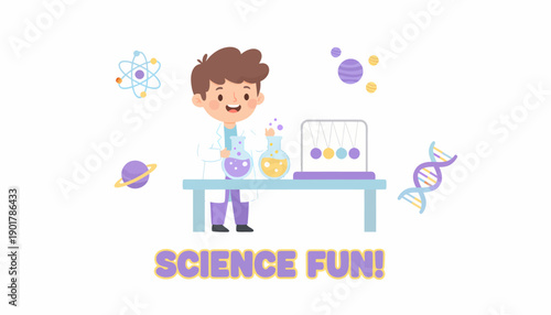 Young Scientist Conducting Fun Experiment.