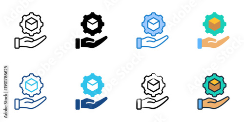 Prototype Demonstration icons set multiple style collection. Editable stroke 
