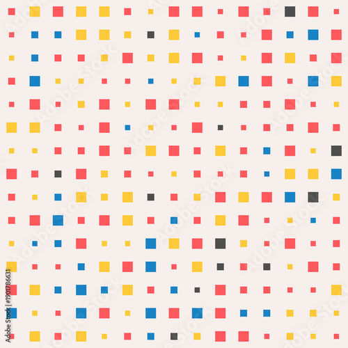 Seamless Abstract Geometric Square Pattern, Minimal Modern Repeating Vector Background