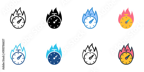 Limited Time Offer icons set multiple style collection. Editable stroke 
