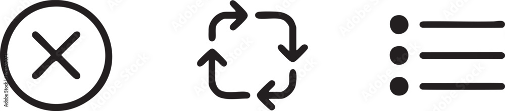 Obraz premium System Menu Icons Set Navigation Interface List Outline