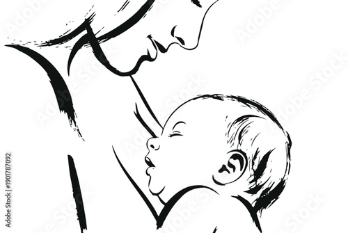 Breastfeeding mother and baby 