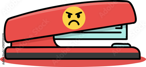 Mad Office Stapler Icon Representing Workplace Frustration