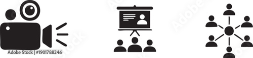 Webinar Video Conference Room Online Meeting Team Icon