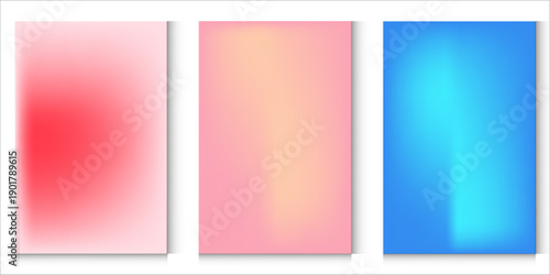 Set of vector gradient backgrounds with grainy texture. For covers, wallpapers, branding, business cards, social media and other projects. You can use the grainy texture for any of the backgrounds.
