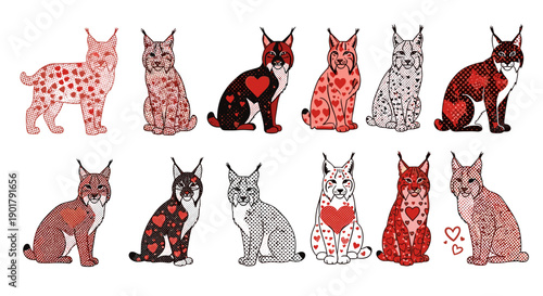 Collection of ten adorable kittens with various fur patterns and colors