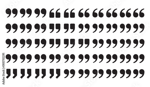 Quotation Marks Typography on White Background