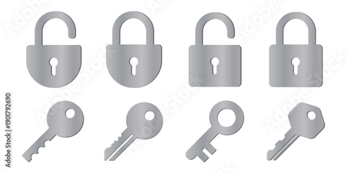 Key icon set. Key vector icon. Key symbol