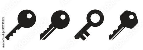 key icon set. key lock icon , access account login password icons - house key icon security symbol. vector interface app icons