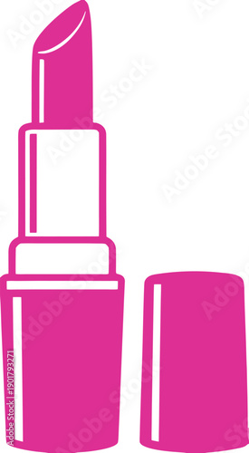 Minimal Line Lipstick Icon Vector Illustration | Lipstick Makeup Outline Icon – Cosmetic Beauty Vector | Cosmetic Lipstick Line Art Vector with Cap | Lipstick Outline Icon for Beauty and Makeup Design